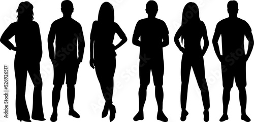 men women silhouette isolated, vector
