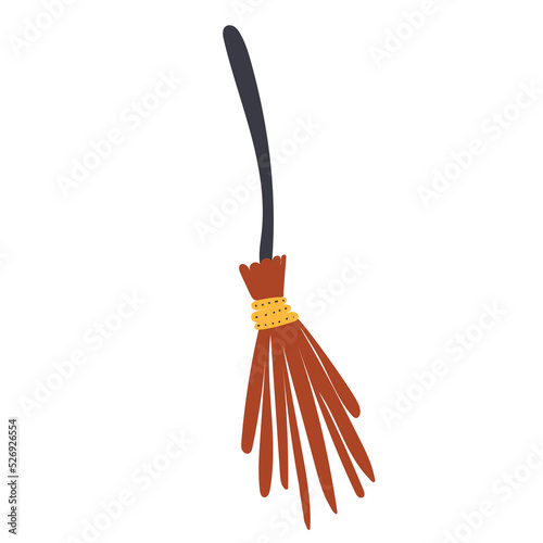 witch broom in doodle style vector