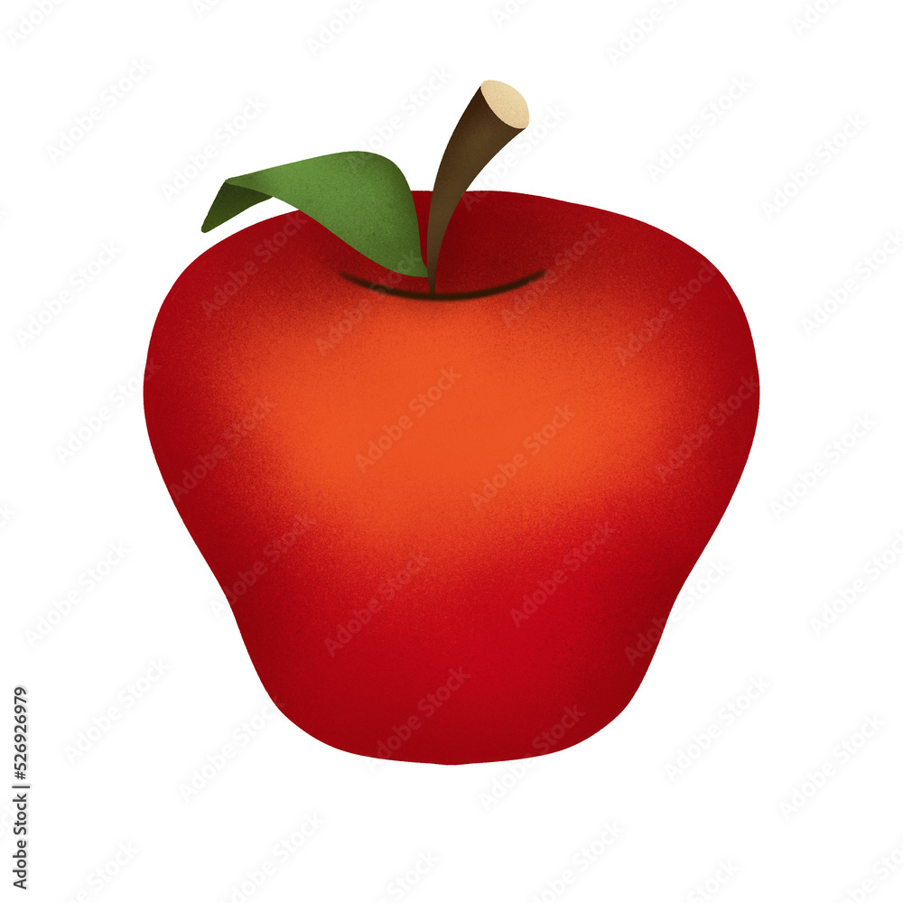 red apple cartoon draw isolated Stock Illustration Adobe Stock