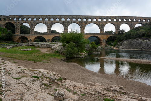 View of the roman bridge of Gard in France