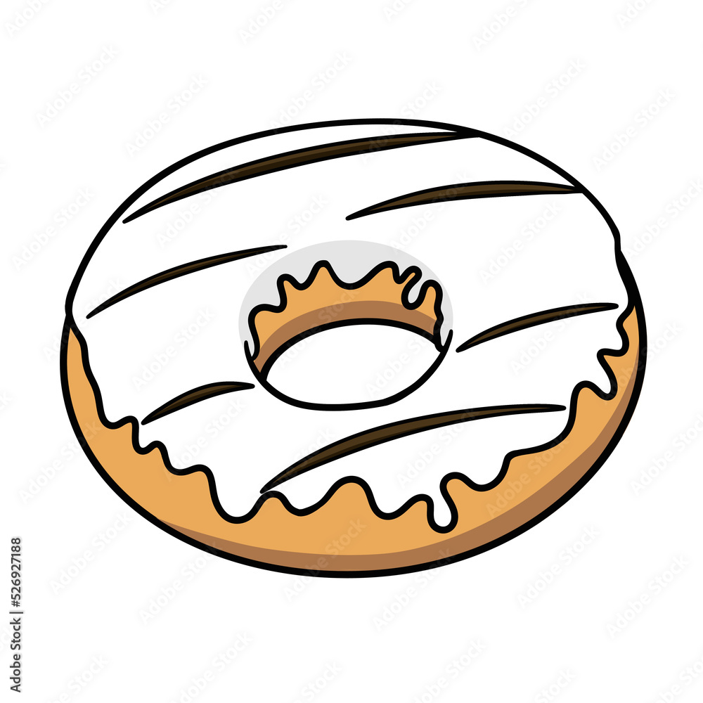White chocolate donut ring vector isolated on white background ...