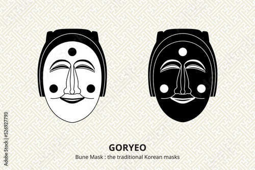 Bune mask is a Korean folk mask with a woman’s face. photo