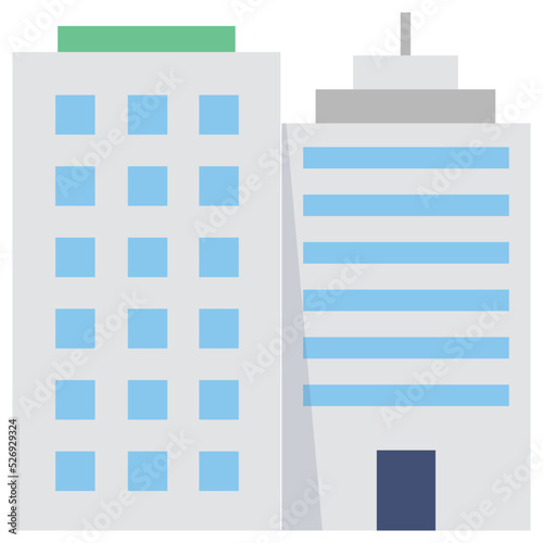 Skyscraper Colored Vector Icon