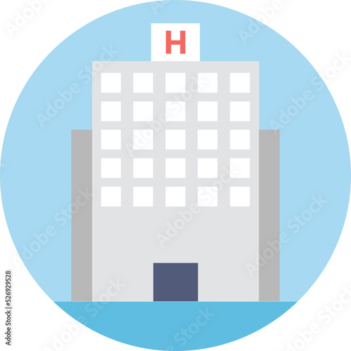 Hospital Colored Vector Icon 