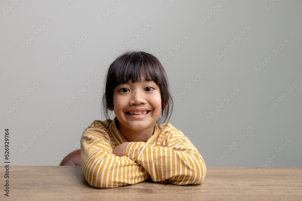 portrait image with a smiling girl. Concept happy and beautiful kid portrait image with a smiling girl. Concept happy and beautiful kid
