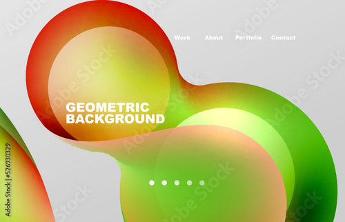 Abstract liquid background for your landing page design. Web page for website or mobile app wallpaper
