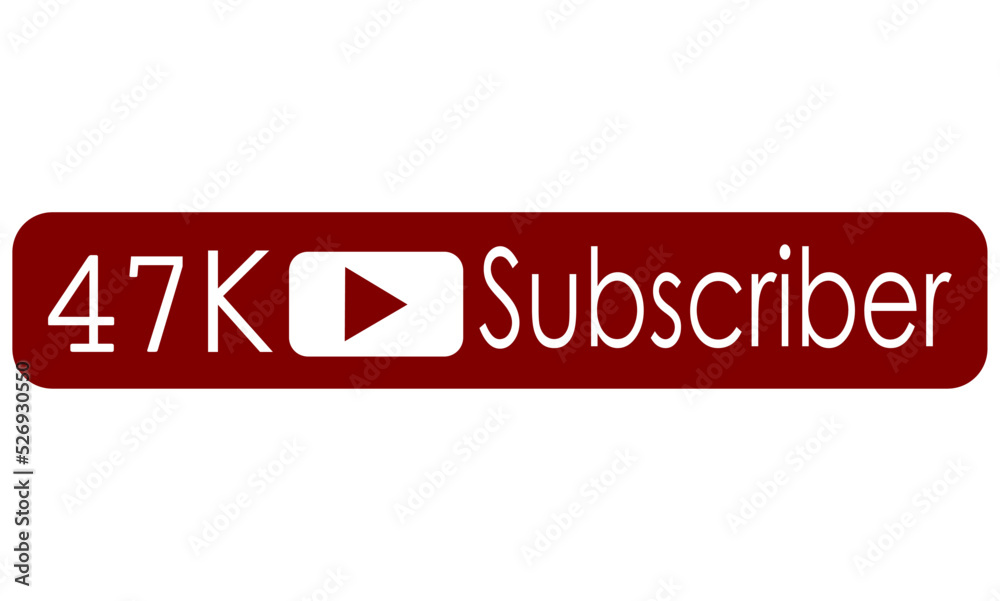 47K subscriber red white banner art vector illustration 47K subscriber red white banner art vector illustration