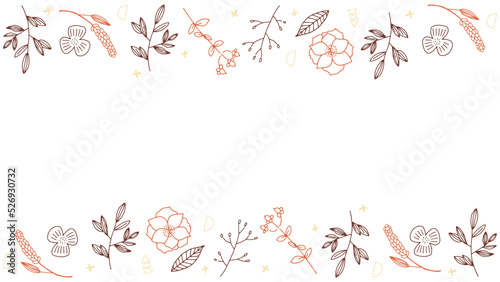 オレンジと白のお花のお手紙フレーム