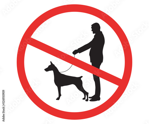 forbidding sign - dog walking is prohibited!