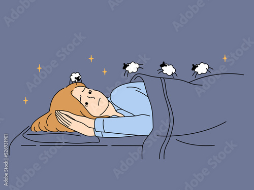 Woman lying in bed suffer from insomnia