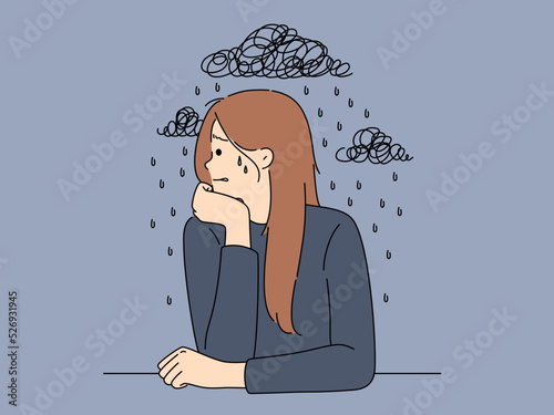 Unhappy woman suffer from depression