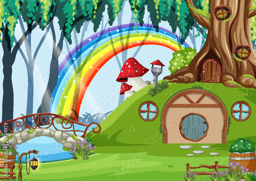 Forest fantasy enchanted forest background scene