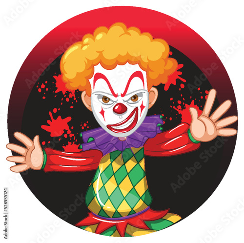 Cartoon clown with red nose