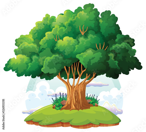 Big tree isolated cartoon