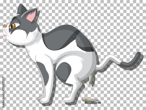 Pooping cat cartoon character