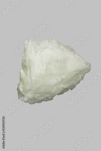 Close up white beryl stone on white background
