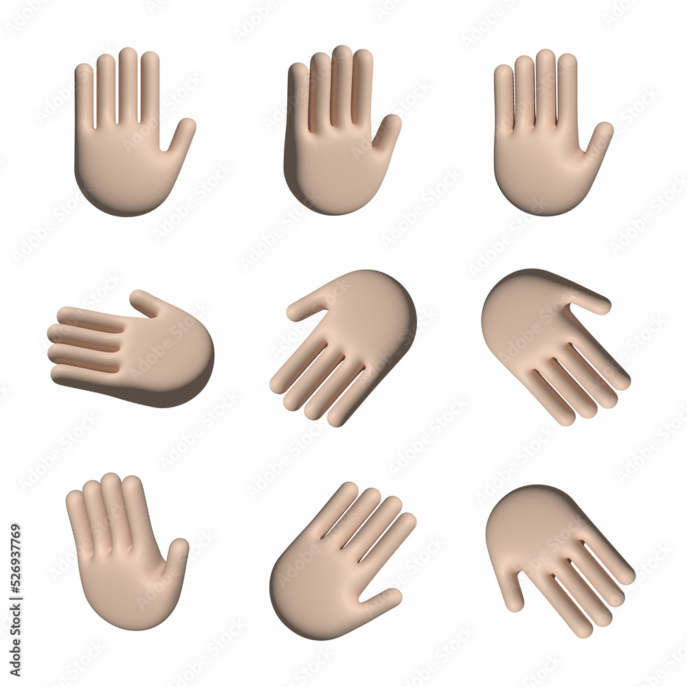 Light skin hands 3D rendering Light skin hands 3D rendering