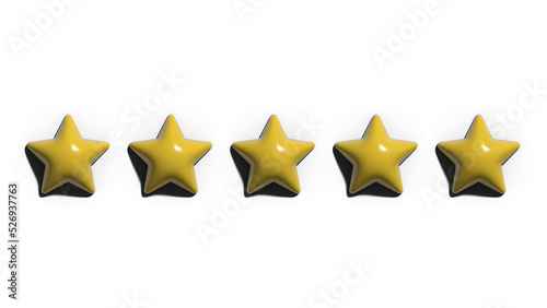 Five stars review 3D rendering