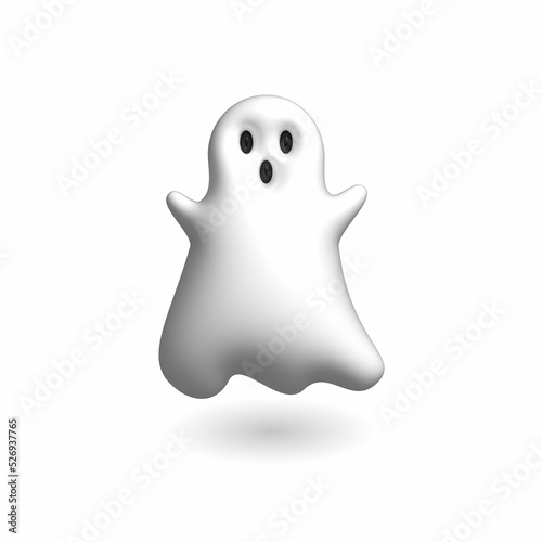 Ghost Halloween icon 3D rendering