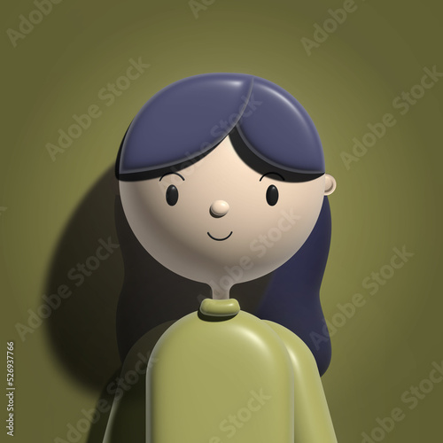 Girl avatar 3D rendering