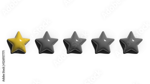One star review 3D rendering