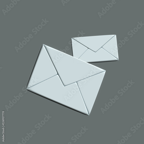 Envelope letters 3D rendering