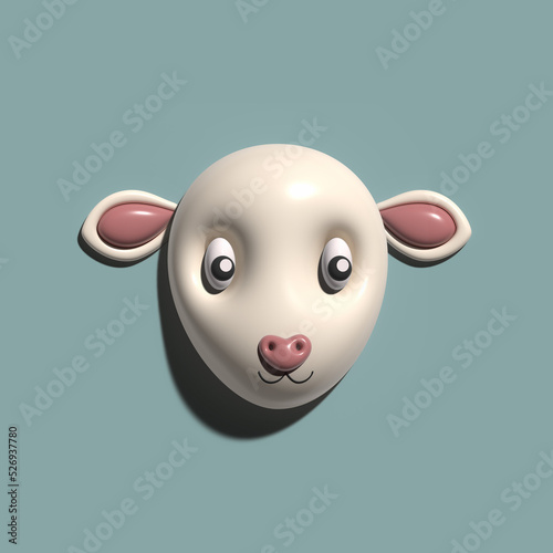 Sheep head 3D rendering