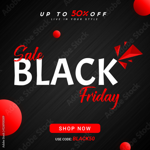 black friday social media post banner template 
