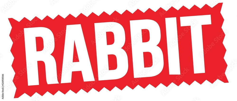 RABBIT text written on red stamp sign. RABBIT text written on red stamp sign.