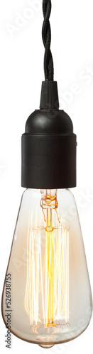 Valokuva Glowing edison yellow light bulb