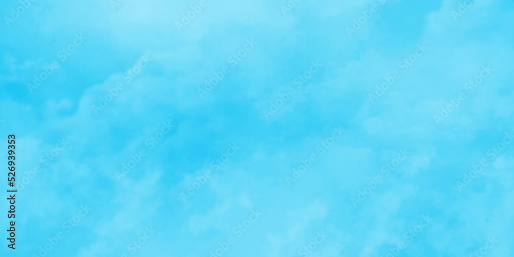 Brush painted cloudy blue sky with tiny clouds, summer background with white puffy clouds, blue clouds on bright shinny and cloudy natural sky.