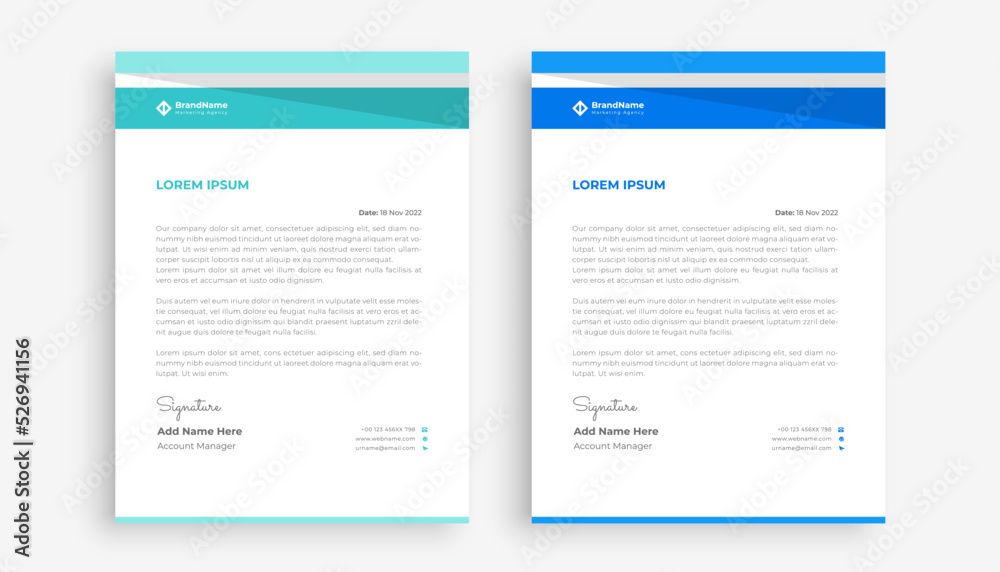 Simple business letterhead template design