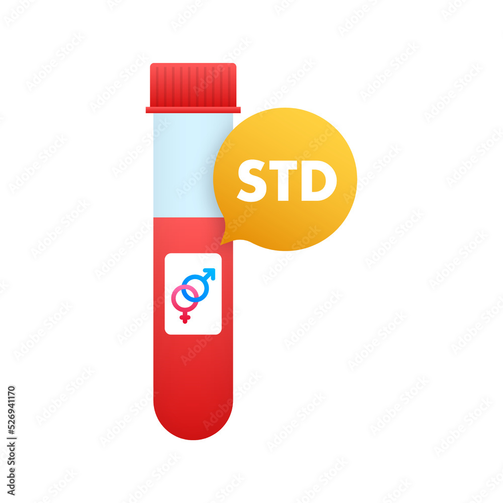 Std for banner design.STD, Sexual transmitted disease vector icon.