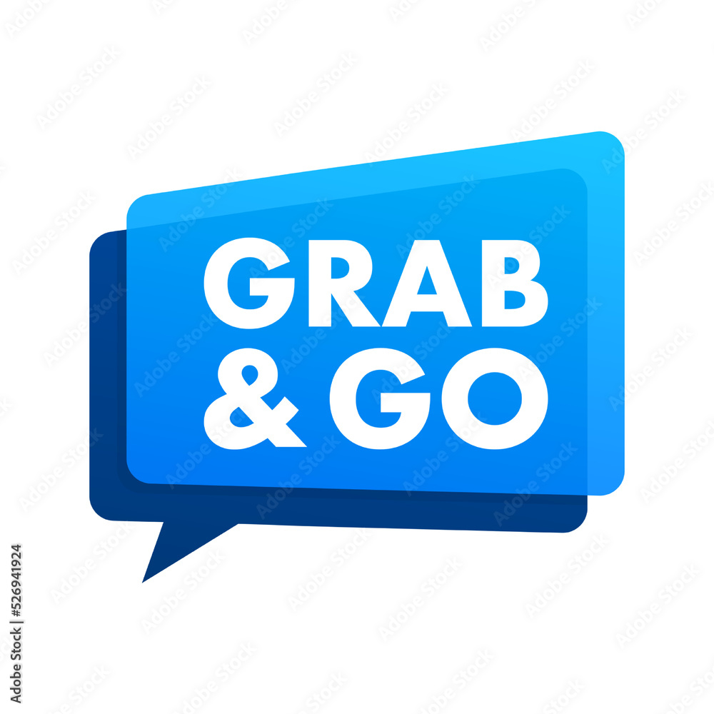 Banner with grab go. Fast money. Vector illustration Banner with grab go. Fast money. Vector illustration