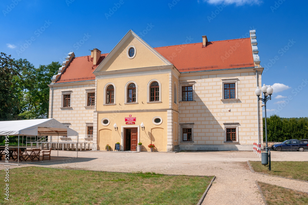 The Mecinski Palace, now a district cultural center, houses the Regional Museum, Dzialoszyn, Lodz Voivodeship, Poland