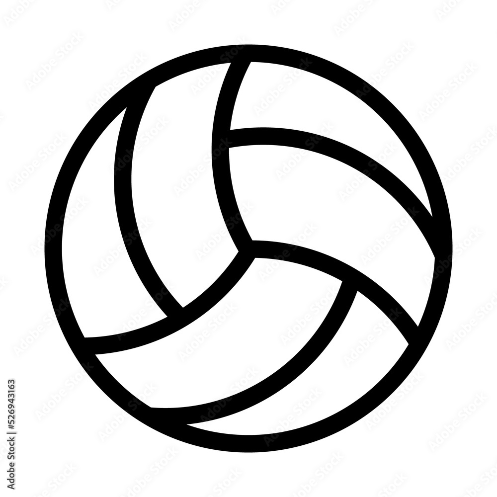 Volley ball line icon for apps and websites with transparent background PNG