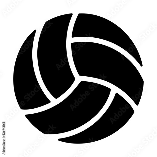 Volley ball flat icon for apps and websites with transparent background PNG
