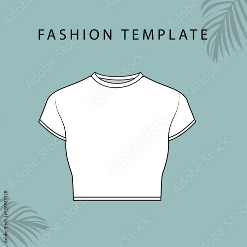 CROP T-SHIRT FASHION FLATS TEMPLATE