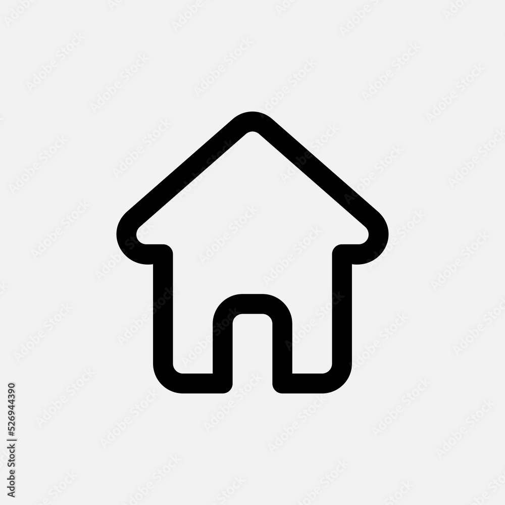 Home icon in line style about user interface, use for website mobile app presentation Home icon in line style about user interface, use for website mobile app presentation