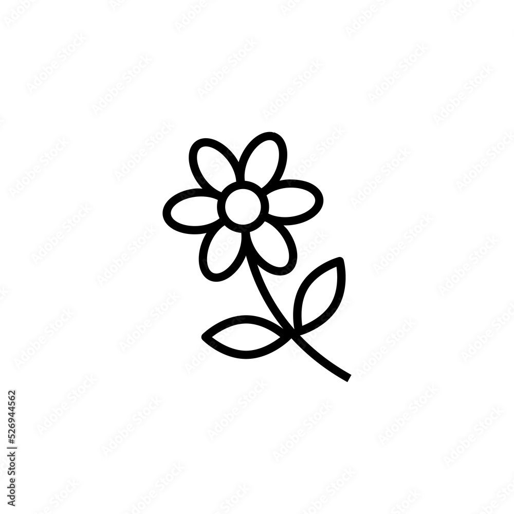 Flower line icon isolated on white background Flower line icon isolated on white background