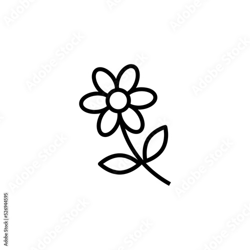 Flower line icon isolated on white background