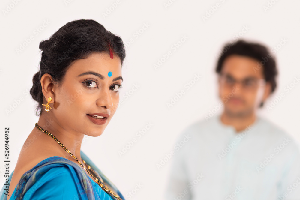 Close-up portrait of Bengali married woman Close-up portrait of Bengali married woman