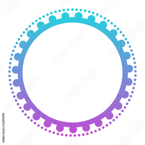 gradient round frame with dotted outline 