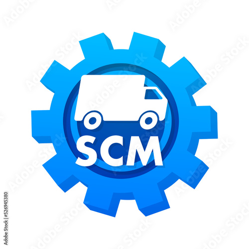 Scm icon. Simple creative element. Icon with scm.