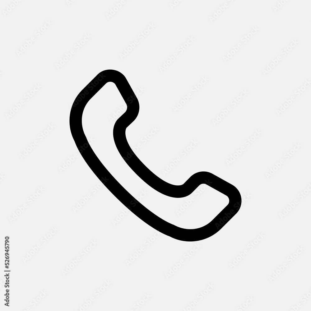 Phone icon in line style about user interface, use for website mobile app presentation Phone icon in line style about user interface, use for website mobile app presentation