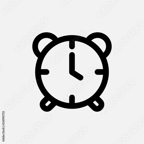 Alarm icon in line style about user interface, use for website mobile app presentation