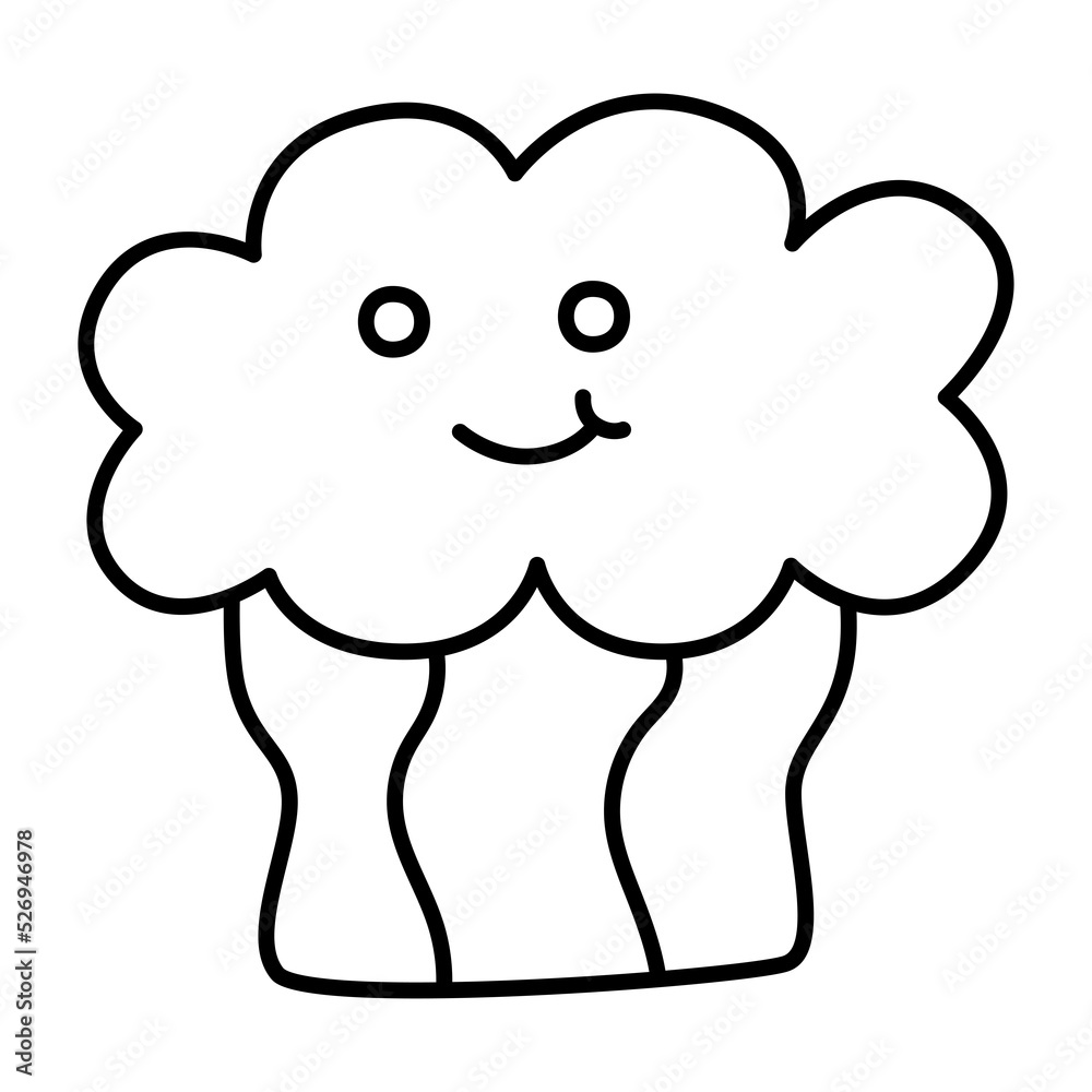 Rainbow and smiling clouds icon cartoon style Rainbow and smiling clouds icon cartoon style