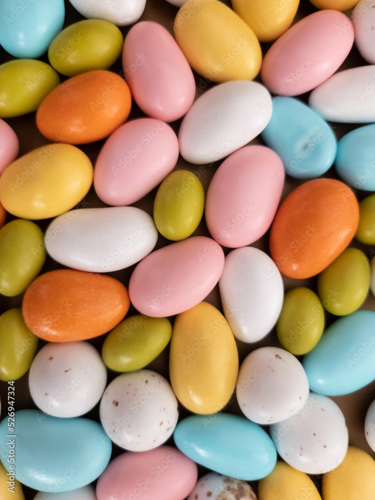 Colorful chocolate candies and Pebblestone chocolate Colorful chocolate candies and Pebblestone chocolate