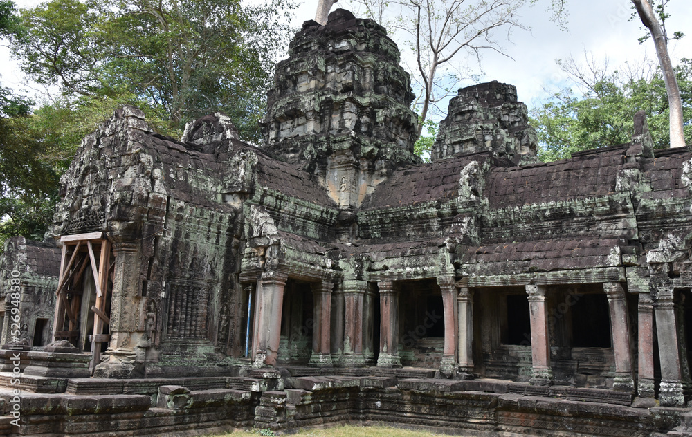 Fototapeta premium Temple Structure in Ta Prohm, Siem Reap, Cambodia