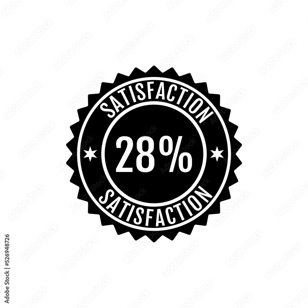 28% Satisfaction Sign Vector transparent background
